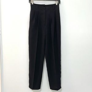 Vintage 90s Pierre Dalby Navy Blue Wool High Rise Trousers Pants Lightweight 2